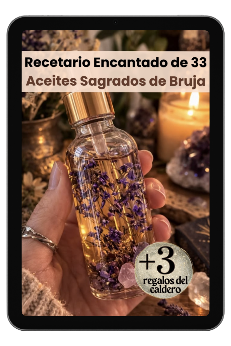 Recetario Encantado de 33 Aceites Mágicos de Bruja